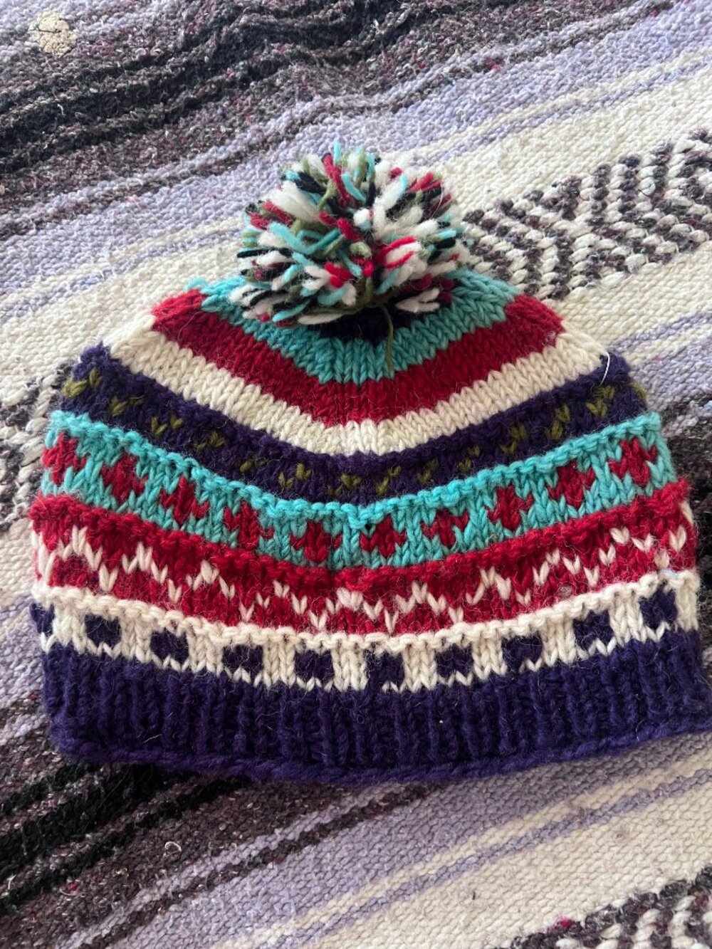 Handmade Wool Knit Fleece Lined Beanie